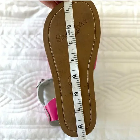 Salt Water Sandals Pink Leather Kids Size 1 - Picture 4 of 4